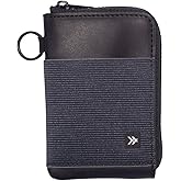 Thread Wallets RFID Blocking Leather Zip Wallet with Card Holder for Men and Women (Black)