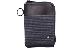 Thread Wallets RFID Blocking Leather Zip Wallet with Card Holder for Men and Women (Black)