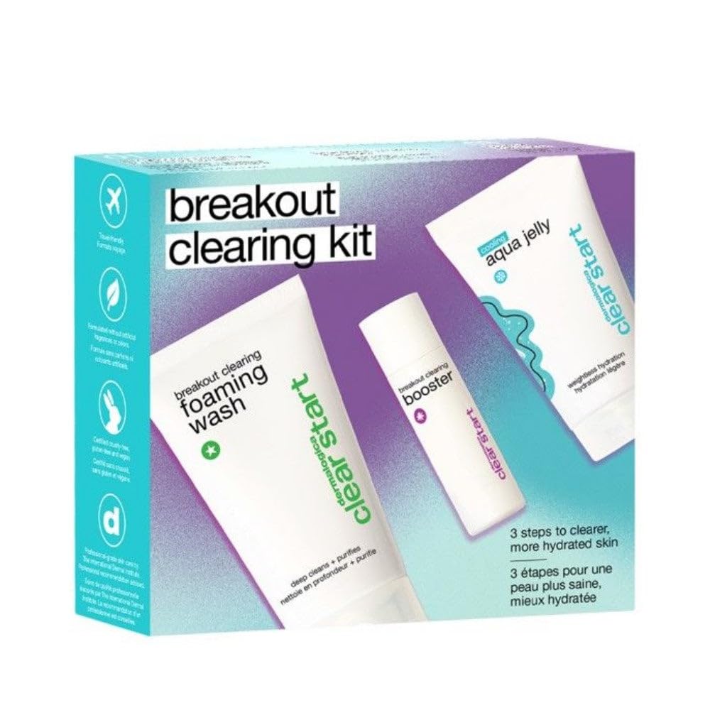 Dermalogica Clear Start Breakout Clearing Kit - Contains Breakout Clearing Face Wash (75ml), Booster (10ml) & Cooling Moisturiser (25ml)