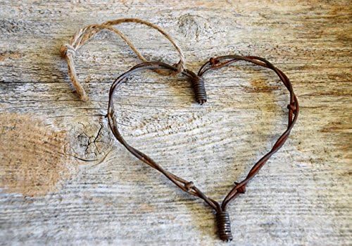 Jute String Barbed Wire Heart Ornament, Barb Wire Western Christmas, Farmhouse, Rustic Wedding Favor, Country Wedding Decor, Cabin Christmas, Primitive