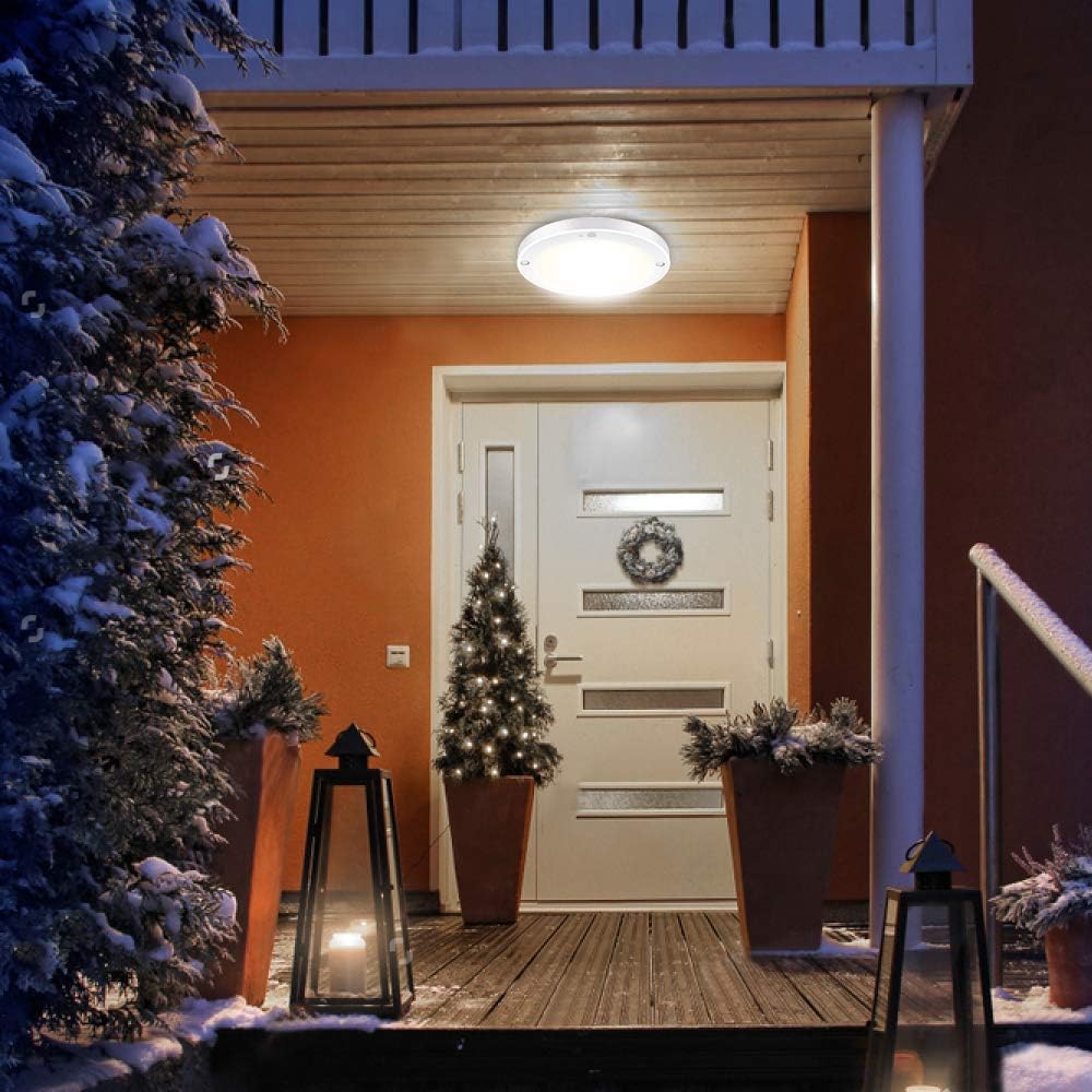 Youtob Motion Sensor LED Ceiling Light 15W 1200LM Flush Mount Round Lighting Fixture for Indoor/Outdoor, Stairs, Closet Rooms, Porches, Basements, Hallways, Pantries, Laundry Rooms(4000K Cool White) - - 