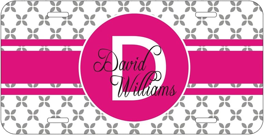 Personalized Auto Car License Tag Custom Monogrammed Name on License Pink Car License Plate Cover 6 x 12 Inch