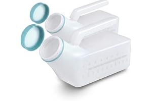 Portable Urinal for Men with Glow in the Dark Screw Cap, 32oz Urine Bottle for Men - 2 Pack