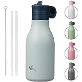 12oz Stainless Steel Water Bottle with Straw, Insulated Metal Travel Water Bottle, Reusable and Leak Proof, BPA Free, Double Wall Design, Storm Blue