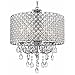 Ashford Classics Crystal Chrome Chandelier Pendant Light with Crystal Beaded Drum Shade