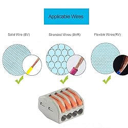 50 Pcs Lever Connectors Nuts 5 Conductor