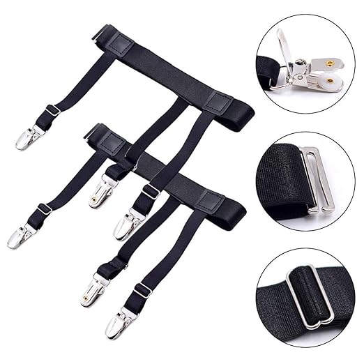 Hemdhalter Shirt Stays Herren Hemd Aufenthalte Herren-Shirt Tail elastisch Strumpfband Straps Gürtel mit Rutschfest Sperrung 
