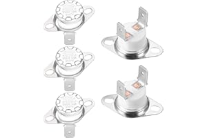 uxcell KSD301 Thermostat 250°C/482°F 10A Normally Closed N.C Adjust Snap Disc Temperature Switch for Microwaves,Oven,Coffee Maker 5pcs,Ceramic Material