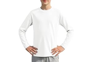 Silenroar Boys Athletic Shirts Long Sleeve, Active T-Shirt Moisture Wicking Crewneck Dry Fit Tee Outdoor Running Tshirt