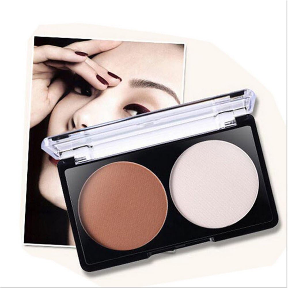 MF Cosmetic 2 Color Bronzer Highlighter Powder Palette Makeup Trimming Powder Make Up Nose Face Contour Cosmetic Shading Powder (#04)