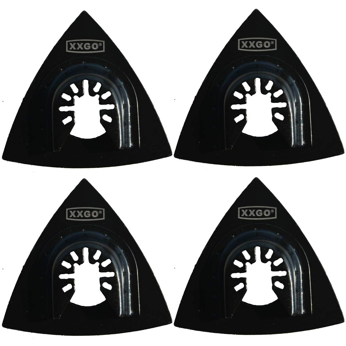 XXGO 4 Pcs 90mm 3.5 Inch Triangle Hook & Loop Oscillating Multitool Sanding Pads No.XG9004U