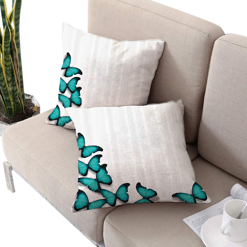 Amazon Com Turquoise Square Ikea Pillow Covers Butterflies
