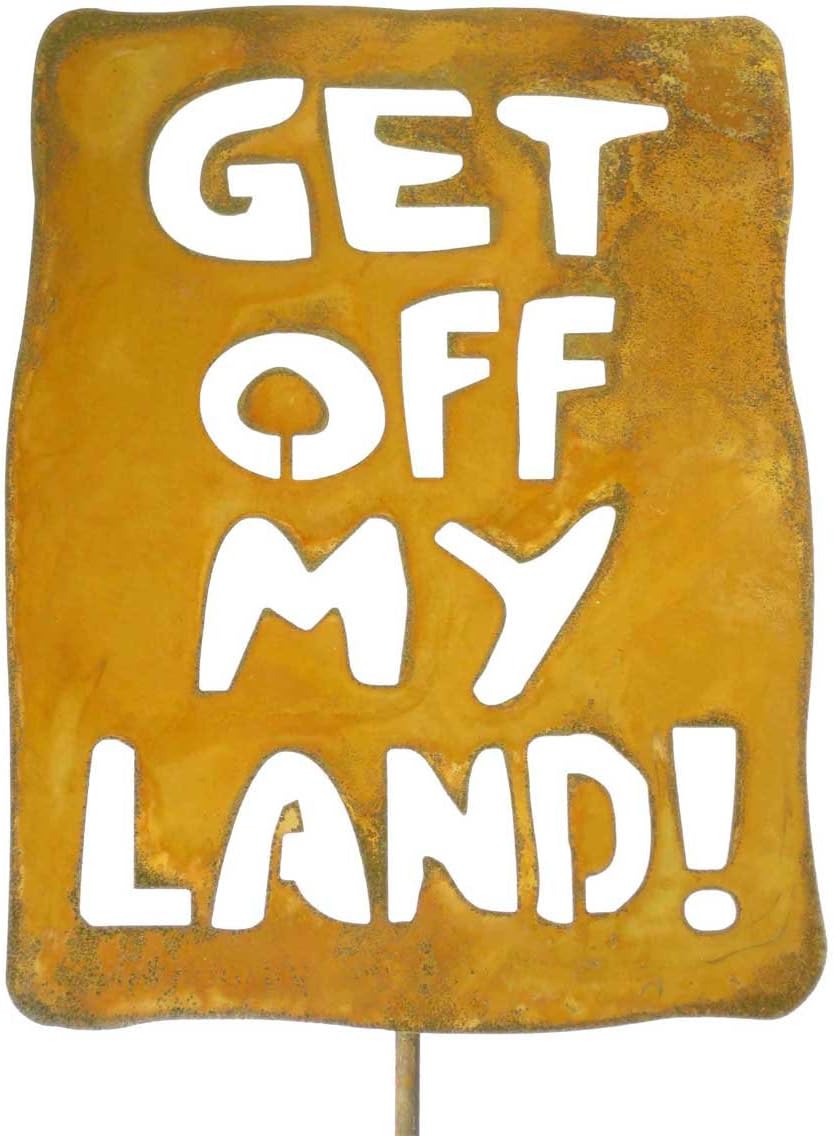 Zeds Zombie Ranch Get Off My Land Steel Yard and Garden Sign