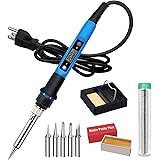 Soldering Iron Kit, 80W 110V Fast Heat up in 10s LCD Digital Adjustable Temperature Soldering Gun Thermostatic Soldering Kit 