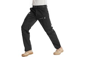 SDYSM Cargo Pants for Men Durable Tactical Pants Mens Work Pants Stretch Waist Men’s Pants Casual Construction Military