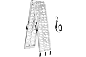 MAXIVAMN MAXIVMAN Aluminum Motorcycle Ramp with Handle – 750 Lbs Capacity, 7.5ft Folding Ramp with Load Straps for Pickup Trucks, Dirt Bikes, Motorcycles | 89" L x 12" W | 1 Pc