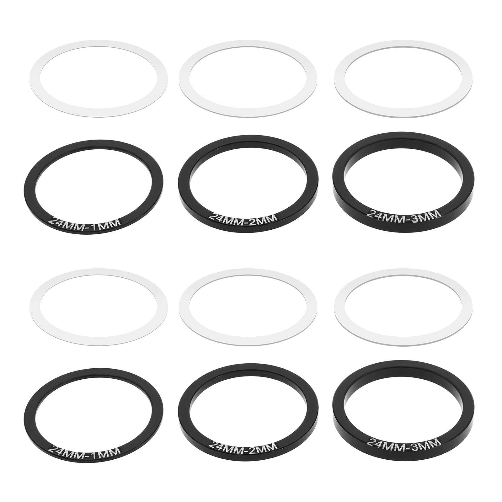 eMagTech 12pcs Bike Bottom Bracket Gasket Bicycle Crank Crankset Bottom Spacer Crankset Shim Washers Parts Road Accessories For BB86/91/92/BB30/PF30, 24mm