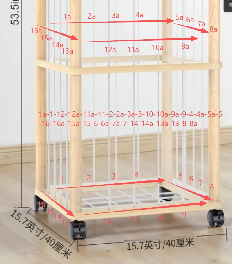 Stuffed Animal Storage, Wooden Large Stuffed Animal Holder Organizer with Wheels, Extra Large Capacity Plush Toy Cage, Stuffed Animal Holder, Gift for Nursery Playroom Kidroom Bedroom