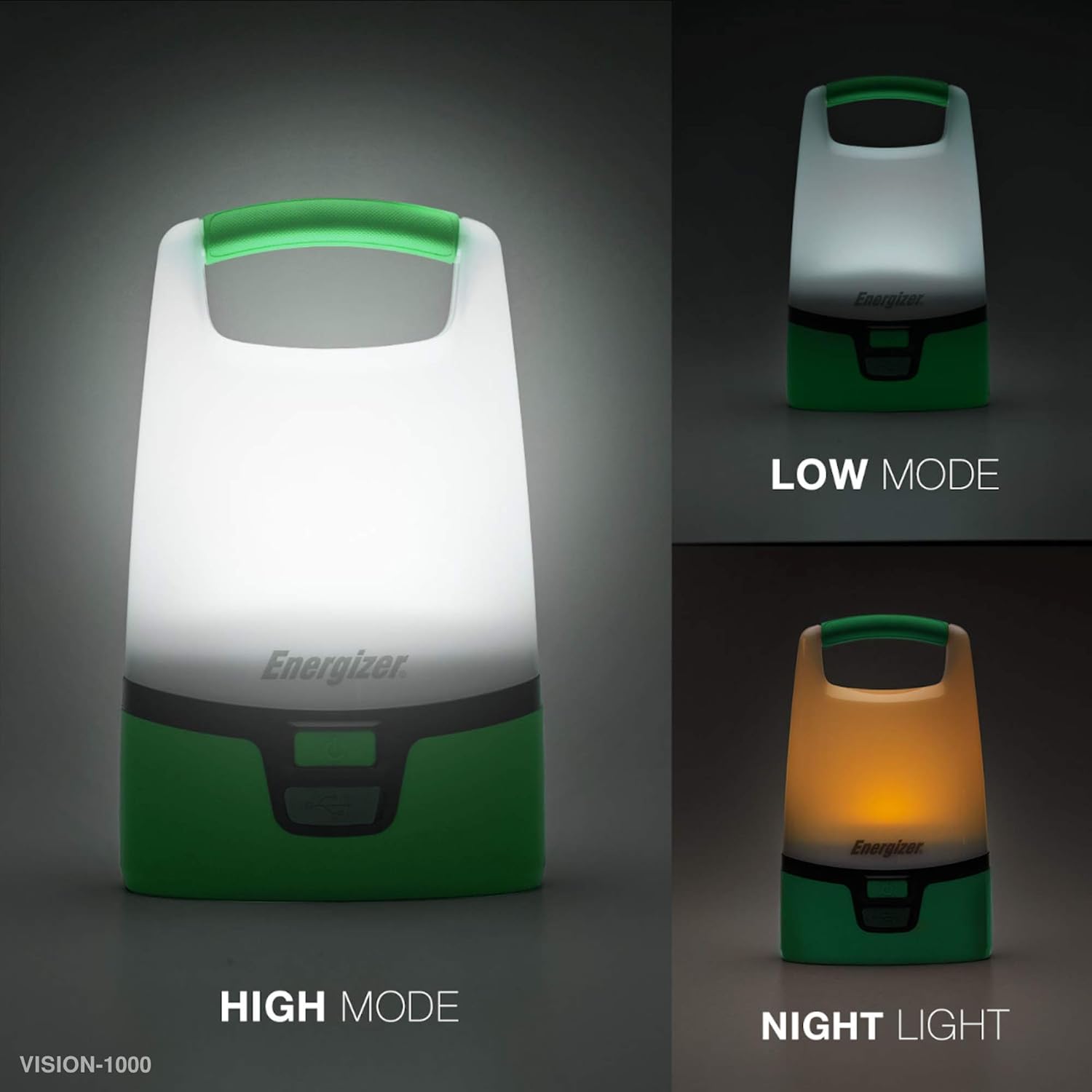 Energizer ENALUR7 Rechargeable Area Light Flashlight, 12" x 2.9" x 6.9", Green: Home Improvement