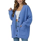 LIGHT DOT Women's Winter Cardigan Sweater Chunky Long Sleeve Button Front Knit Coat with Pocket