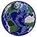 Blue Earth World Planet Embroidered Badge Iron On Sew On Patch