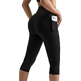 MOOSLOVER Women Buttery Soft Capris Leggings with Pockets High Waisted Scrunch Butt Tummy Control Workout Yoga Pants