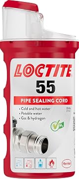Loctite 55 Pipe Thread Sealant Tape 160m Non Curing Plumbers Cord White view 1