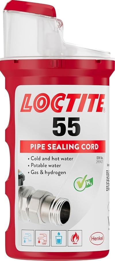 Loctite 55 Pipe Thread Sealant Tape 160m Non Curing Plumbers Cord White