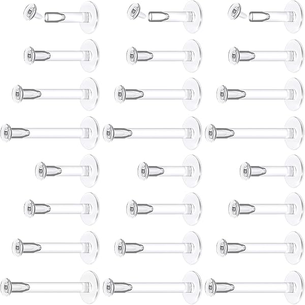 Medusa Piercing Retainer 5-Pack Clear Acrylic 16g Labret Retainers ...