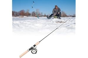 65cm Ice Fishing Rod Reel Combo Set, Smooth Rotation Ice Fishing Gear, Non Slip Ice Fishing Combos, Full Ice Fishing Kit, Ice