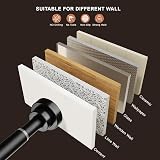 FRENESSA Shower Curtain Rod Stainless Steel Adjustable No Drill 115-185cm Black view 6