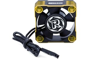 SURPASS HOBBY USA 30mm RC Motor Cooling Fan,28000RPM ESC Cooling Fan for 1/8 1/10 1/12 Scales RC Car 540 550 Brushlees Motor (Black Gold)