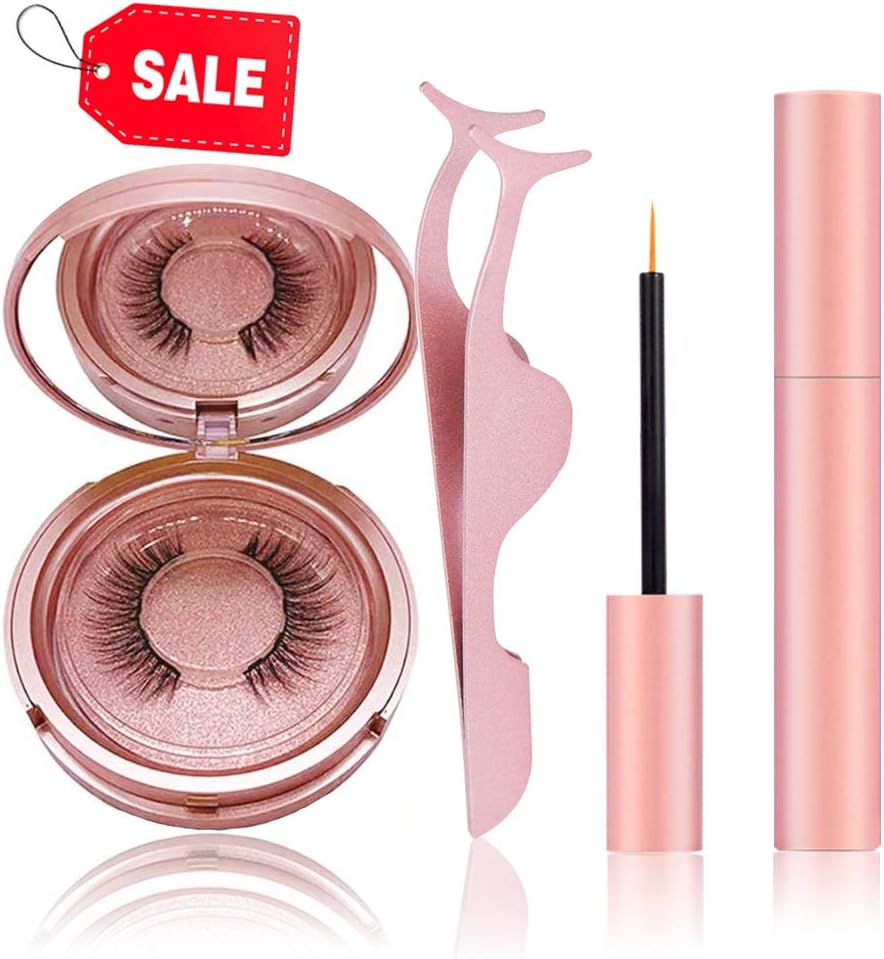Magnetic Eyelashes with Magnetic Eyeliner - Magnetic Eyeliner and Eyelashes No Glue Silk Magnetic Lashes and Magnetic Eyeliner Natural Look Reusable Eyelashes Eye Liner (Diamond ZG-1)