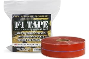 Bond It F4 Emergency Self-Fusing Silicone Tape, Repair Plumbing Pipe & Radiator Hose Leak, Electrical Insulation, Permanent Bonding, Waterproof, 1" x 36' x 20mil, Red