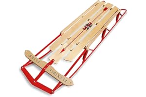 Flexible Flyer Metal Runner Sled. Steel & Wood Steering Snow Slider
