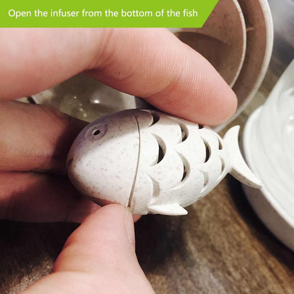 Tea Cup KIDAC Novelty Glass Teacup with Cute Cat lid and Fish Tea Infuser 8.5 OZ./250 ml