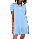 YEXPINE Polo Dress for Women Short Sleeve Ruffle Hem Golf Tennis Summer Mini Dresses