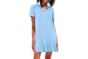 YEXPINE Polo Dress for Women Short Sleeve Ruffle Hem Golf Tennis Summer Mini Dresses