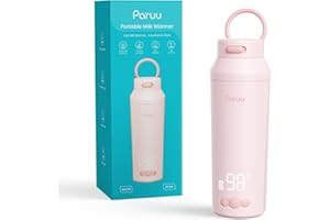 Paruu Portable Bottle Warmer for Travel, Easy-Clean Wide Mouth, Portable Milk Warmer with Fast Heating for Night Feeding, 7-T