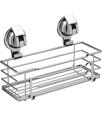LEVERLOC Shower Caddy Suction Cup Shower Shelf Basket - View #9