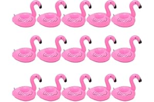 Inflatable Drink Holder, 15 Pack Drink Floats Inflatable Cup Holders Flamingo Coasters for Swimming Pool Party