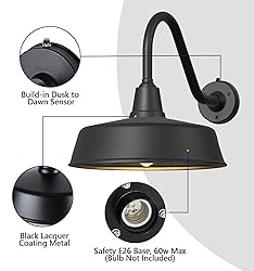 Ytzlvw 18 Inch Large Outdoor Barn Lights Dusk to
