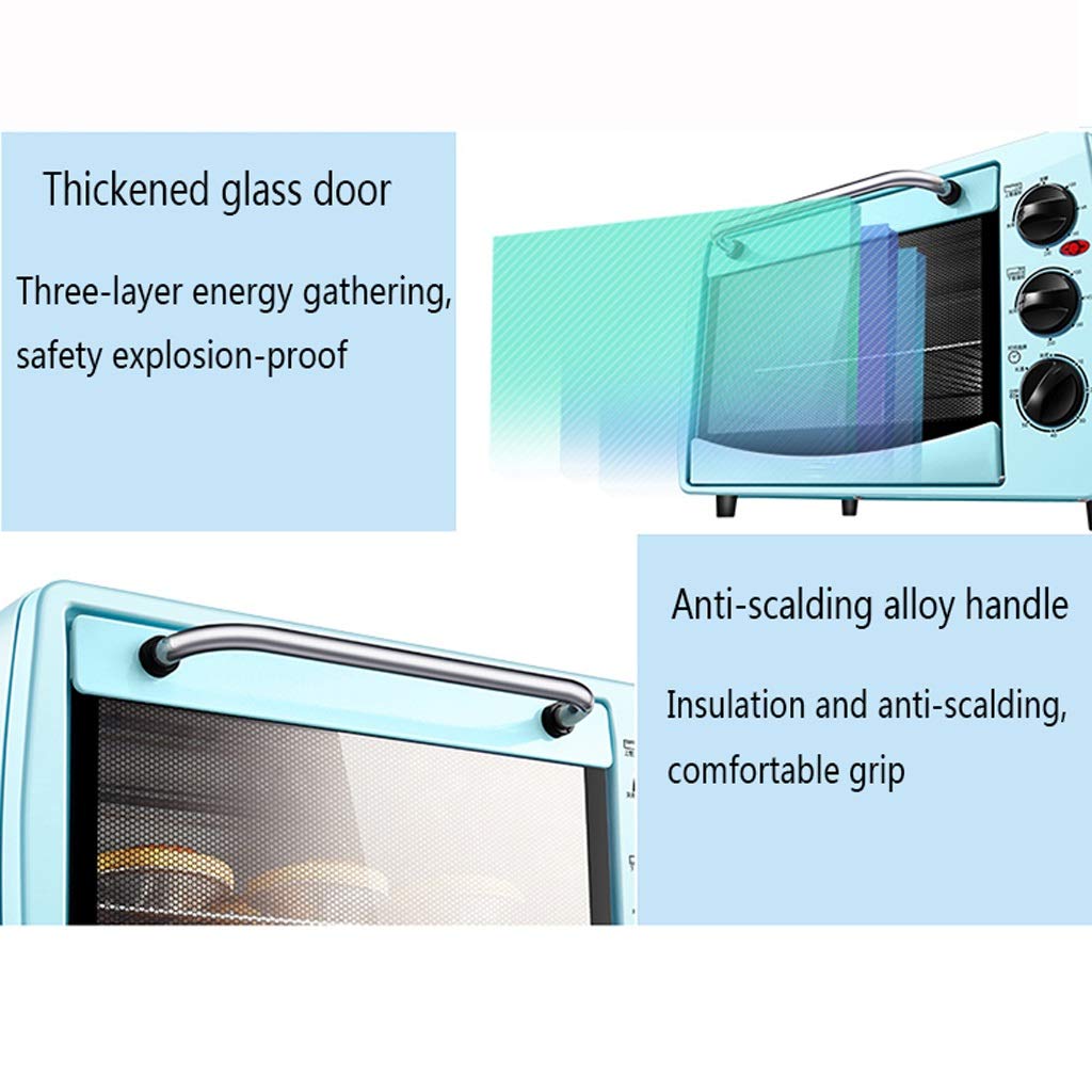 人気no 1 B07mshwd1j 3層多機能自動小オーブンブルー 0 60分タイミング