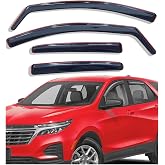 in-Channel Window Visors Rain Guards Vent Deflectors for Chevrolet Equinox | 2018 2019 2020 2021 2022 2023 2024, Window Deflector, Vent Visor, Sun Shade, Car Accessories, Dark Smoke Tinted