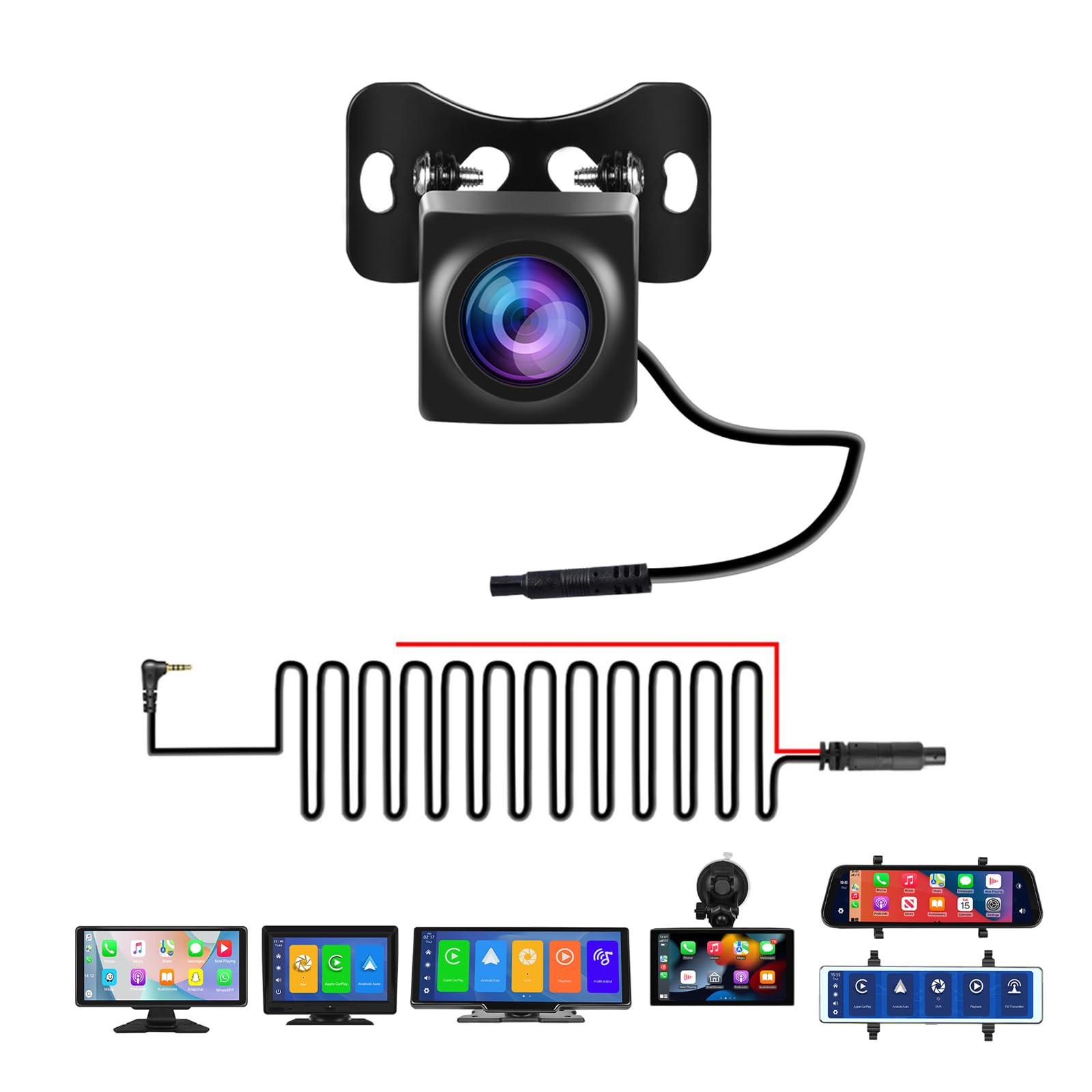 Photo 1 of AHD Rear View Camera for Portable Carplay/Android Auto Smart Player IP69 Waterproof Infrared Night Vision HD Backup Reversing Camera Wide-Angle Parking Assistance Cameras
