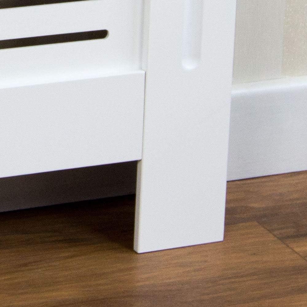 Vida Designs Milton Radiator Cover White, Small, Modern Horizontal Slat Design For Optimal Heat Circulation, H82xW78xD19cm - Image 4