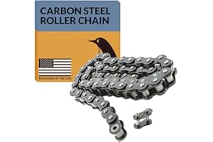 PGN #40 Roller Chain - 3 Feet + Free Connecting Link - Carbon Steel Chains for Bycicles, Mini Bikes, Motorcycles, Go-Karts, H
