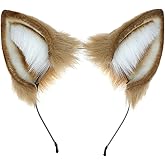 Faylay Women Dog Ear Headband Furry Animal Ear Hair Accessories