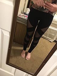 SweatyRocks Women's Mesh Panel Side High Waist