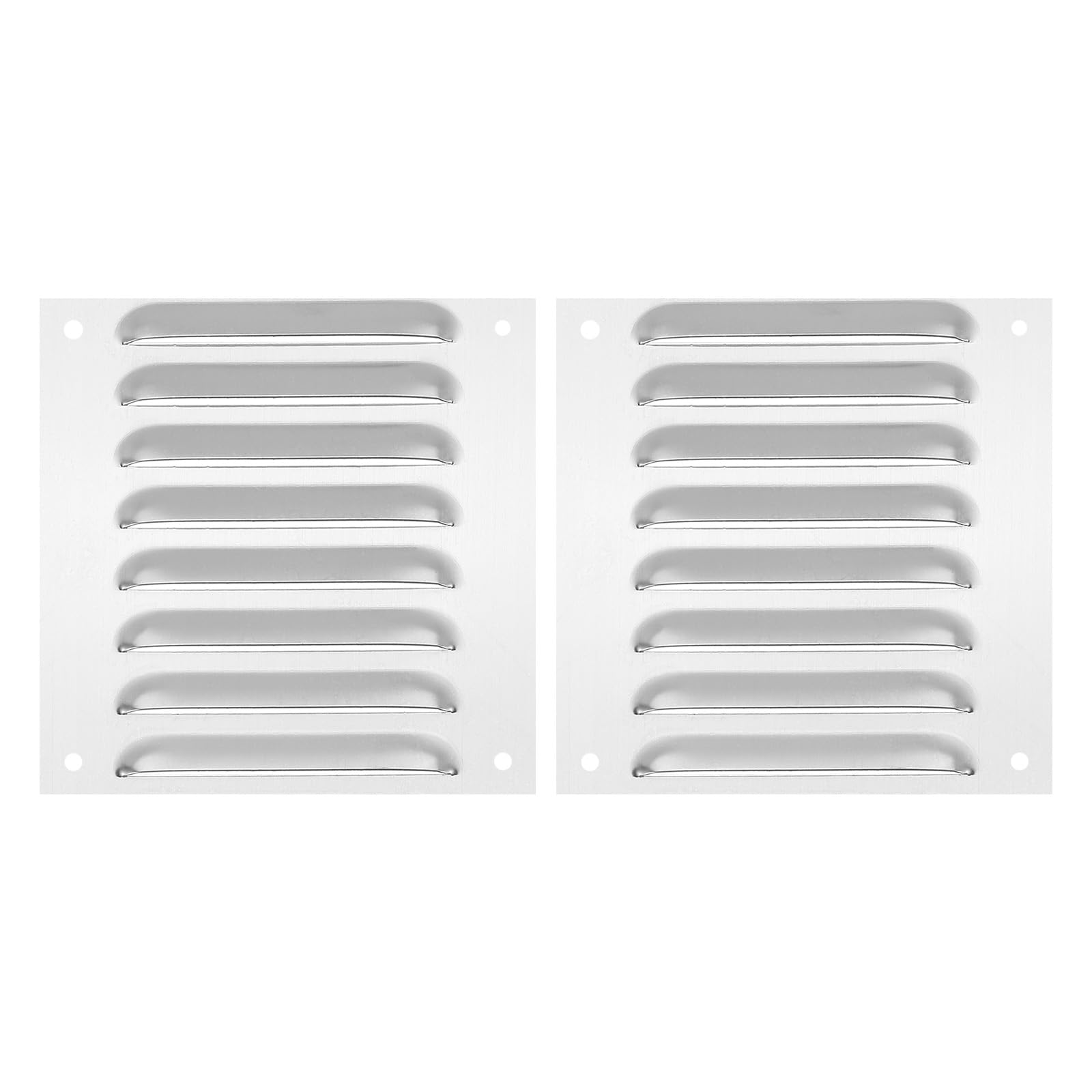 PATIKIL 6 x 6 Inch 304 Stainless Steel Vent Cover, 2 Pack Screen Air Grille Ventilation Cover HVAC Louvered Grill for Home Kitchen Fireplace Bathroom Wall Ceiling, Silver Tone